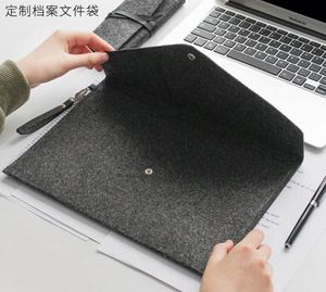 Promotion Custom Logo Business Office Felt Custom Logo Multi Colors <b>A4</b> Size Felt <b>File</b> Paper Folder with Snap Button - Product Image 2