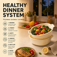 Colador de Cocina con Asa, Plástico de Grado Alimenticio para Uso Doméstico