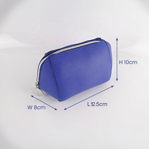 Pochette <span class=keywords><strong>de</strong></span> maquillage portable <span class=keywords><strong>de</strong></span> luxe en cuir PU double face avec fermeture éclair, logo personnalisé, mini format en forme <span class=keywords><strong>de</strong></span> coquille, emballage cadeau, promotionnel GWP beauté - Product Image 5