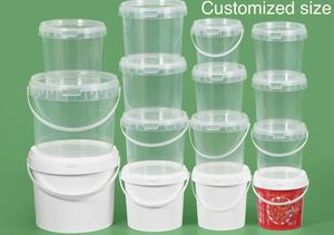 Secchio in <span class=keywords><strong>plastica</strong></span> trasparente <span class=keywords><strong>per</strong></span> uso alimentare da 1,5 l a forma rotonda con coperchio riciclabile <span class=keywords><strong>per</strong></span> <span class=keywords><strong>fusti</strong></span> di stoccaggio <span class=keywords><strong>per</strong></span> imballaggi d'acqua - Product Image 2