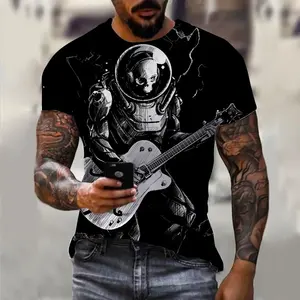 Nouveauté personnalisé Joker et guitare T-shirt pour hommes motif Hip Hop Fitness à manches courtes imprimé à <span class=keywords><strong>la</strong></span> mode T-Shirt à manches courtes XS-6XL OEM - Product Image 2
