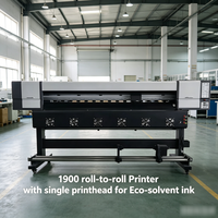 Impresora Eco-Solvente Roll-to-Roll Económica de 1800-1900mm con Cabezal de Impresión Único Automático para Impresión Publicitaria en Blanco