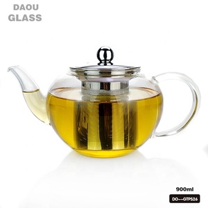 Fire Directly Handmade Glass <strong>Tea</strong> <strong>Pot</strong> with Stainless Steel <strong>Infuser</strong> Airtight Glass Water <strong>Pot</strong> - Product Image 3