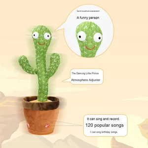 La vendita calda di giocattoli Cactus illuminazione a LED <span class=keywords><strong>canterà</strong></span> e ballerà divertenti regali per bambini più lingue OEM/ODM novità e Gag giocattoli di peluche - Product Image 4