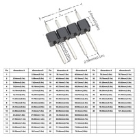 Conector de pines macho de paso de 2.54mm, de una sola fila, vertical, de cobre chapado en oro, de 1x2 a 1x40P, de montaje pasante, personalización de fábrica certificada