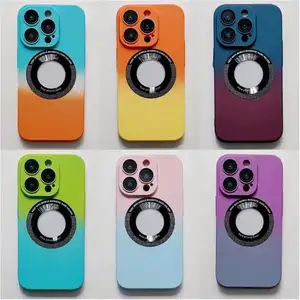 Magnetic Wireless Charging Phone Case For iPhone 14 Plus 13 12 Pro Max 11 Gradient Color Changing Hard PC Cover