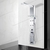 Contrôle de douche intelligent mural de style européen Panneau de douche thermostatique en alliage d'aluminium mat Modèles de pulvérisation à jet doux brossé