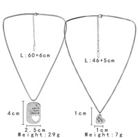 Cadeau de la Saint-Valentin pour couple, collier avec pendentif en acier inoxydable gravé en forme de cœur creux, pour homme et femme