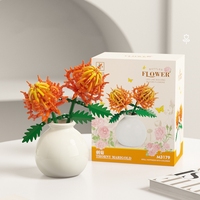 M3178-3186 Lily Sunflower Rose Tulip Flower Creative Building Block Mainan Plastik Hadiah untuk Anak Perempuan Laki-laki