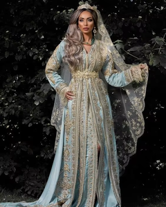 ATIYA LIBAS Royal LIGHT Blue Stylish Lehenga Choli avec une broderie lourde Zardozi Acétate Longueur de plancher pour robe de mariée-2019 - Product Image 3