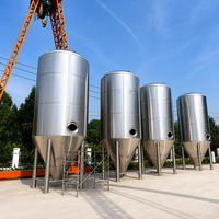 Fermenteur de bière à double enveloppe Tonsen grande capacité 10000L 20000L 30000L, cuve de fermentation conique en acier inoxydable pour ligne de brasserie