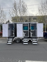 Toilettes mobiles de luxe personnalisées, conteneur portable extérieur, remorque mobile