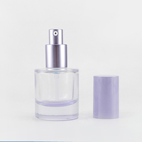 Flacon cosmétique en verre géométrique violet clair avec dégradé violet foncé, 30 ml et 40 ml, avec compte-gouttes et pulvérisateur, en verre flint