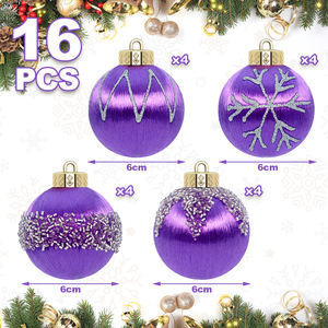 TANGXI Boules <span class=keywords><strong>de</strong></span> Noël transparentes faites à la main <span class=keywords><strong>de</strong></span> 6 cm, décorations neuves peintes <span class=keywords><strong>au</strong></span> <span class=keywords><strong>fil</strong></span> <span class=keywords><strong>de</strong></span> <span class=keywords><strong>soie</strong></span> pour pendentifs d'arbre, ornements <span class=keywords><strong>de</strong></span> Noël, lot <span class=keywords><strong>de</strong></span> 16 - Product Image 3