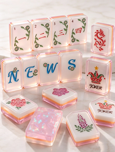 Fast Delivery from US Warehouse: Custom White American Mahjong <b>Set</b> (160 Tiles) – Hand-Painted Acrylic, Foldable, Modern Luxury G - Product Image 2