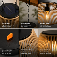 Lampe Suspendue LED Solaire USB à Double Chargement, Rechargeable, en Rotin, pour Mariage, Étanche IP54, Installation pour Jardin