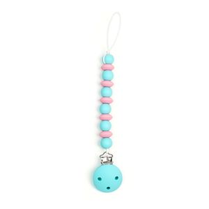 Vente en gros sans personnalisé Bpa multicolore hêtre silicone perle chaîne de sucette mignon clips de chaîne de sucette en silicone de qualité alimentaire - Product Image 5