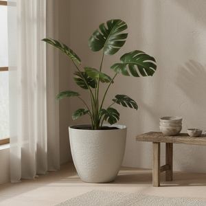 2026New Surface Stylish Gypsum-Textured Plastic Plant <strong>Pots</strong> Large Size Round Urn Planter Macetas Grandes Para <strong>Plantas</strong> Indoor - Product Image 3