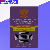 Protector de Pantalla de Privacidad 360 MATTE de TPU, 180*120mm, Anti-Espía, Anti-Rayones, 4 Capas, Transparente, Suave, Impermeable para Teléfono Móvil y Cámara