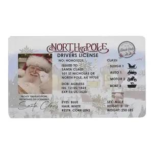 Card Santa Claus Flying Licence Christmas Eve Driving Licence Christmas Gift For Children Kids Christmas Decoration 2024