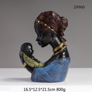 Statue d'artisanat en résine de femme africaine, sculpture de dame <span class=keywords><strong>noire</strong></span>, décoration élégante pour la maison, ornement de bureau, cadeau artistique pour femmes - Product Image 5