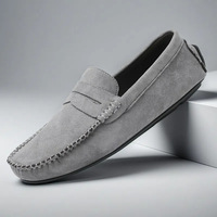 Nouvelles chaussures pour hommes en matériau peluche mat, taille plus, chaussures mocassins, chaussures décontractées, chaussures bateau haut de gamme, printemps été