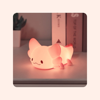 Lampe de chevet LED créative en silicone pour enfants, bébés, mignonne, avec variateur d'intensité, décoration animale, mini lampe de nuit multicolore en silicone