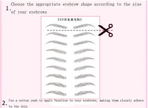 Autocollant de tatouage temporaire en forme de cheveux <span class=keywords><strong>3D</strong></span> imperméable à l'eau pour le toilettage des sourcils façonnage de l'arc en papier - Product Image 5