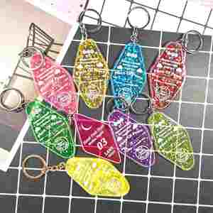 <b>Custom</b> logo Promotional Blank Plastic Retro Vintage Motel Hotel Room <b>Keychain</b> - Product Image 2