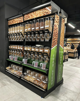 Étagères de supermarché Ecobox en fer pour fruits à coque en vrac, présentoir alimentaire, distributeur, bacs à bonbons avec cuillère, présentoir de bonbons à piocher pour magasin
