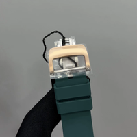 Montre de sport mécanique automatique squelette chronographe de luxe style RM 65-01 Split Seconds avec boîtier en fibre de carbone et bracelet en caoutchouc