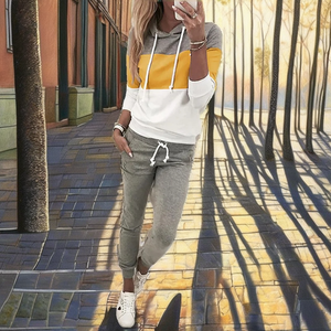 Ensemble de sport ANSZKTN printemps-automne style streetwear américain, respirant et léger, veste à manches longues avec col rabattable et cordon de serrage - Product Image 2