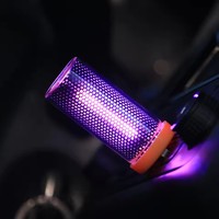 Lampe d'ambiance de voiture USB, veilleuse tactile à intensité variable, LED, rétro, portable, mini bouteille en verre