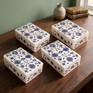 Handmade Elegant MOP Marble Jewelry <b>Box</b> Indian Supplier's Modern & Traditional Decor From India for Sale - Product Image 4
