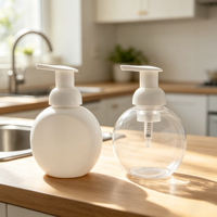 Bouteille transparente en PET de 300 ml avec impression sérigraphique, flacon pompe pour mousse, désinfectant pour les mains, nettoyant visage, pompe à mousse liquide