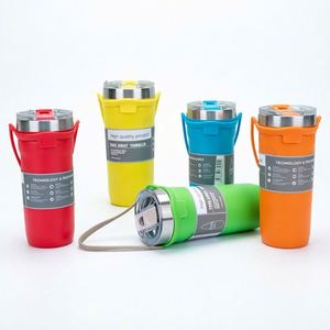 Bouteille d'eau isotherme en acier inoxydable réutilisable avec poignée, finition mate, pour personnalisation - Product Image 1