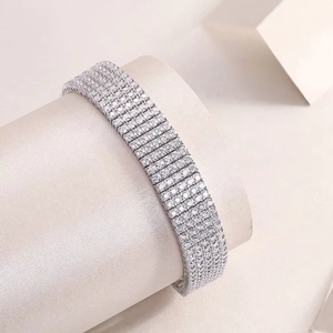Bracelet Tennis Élégant en Argent Sterling 925 avec <span class=keywords><strong>3</strong></span> Rangs de Moissanite VVS Effet Givré pour Femmes et Hommes, Certifié GRA - Product Image 4