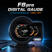 Compteur numérique GPS OBD2 puissant F8pro, compteur de vitesse, compte-tours, température de l'eau, affichage tête haute HUD universel pour toutes les voitures