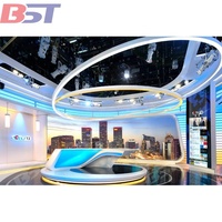 Personnaliser unique en pierre translucide TV diffusion lumière LED TV bureau de nouvelles en ligne en direct studio table bureau