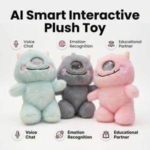 ตุ๊กตา Beambox แบบกำหนดเอง OEM ตุ๊กตาธีม AI ขนาดเล็ก นุ่มนิ่ม ตุ๊กตาเอเลี่ยนปากกว้าง สไตล์ไมค์ วาโซสกี้ สำหรับเด็ก - Product Image 5