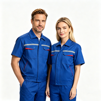 Ensemble de vêtements de travail en coton d'été, fin, respirant, à séchage rapide, absorbant la transpiration, uniforme de travail avec bandes réfléchissantes, personnalisé, unisexe, pour la construction