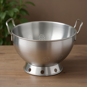 Scolapasta Rotondo in Acciaio Inossidabile con Manici per Uso in Cucina - Product Image 3