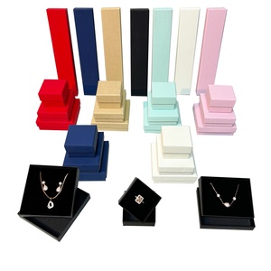 Premium Cardboard Blue Jewelry <b>Boxes</b> Lid Base Earrings and Necklace Box Bulk <b>Black</b> Cardboard Jewelry <b>Gift</b> Box - Product Image 3