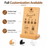 Support d'affichage personnalisé en bambou pour code QR, porte-panneau de paiement en bois pour restaurant, café, comptoir de vente au détail