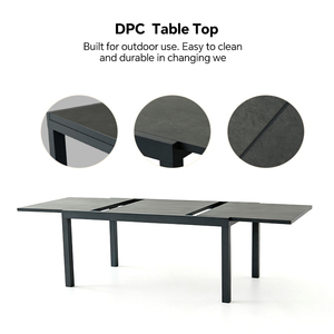 <span class=keywords><strong>Tavolo</strong></span> da Pranzo Estensibile in Alluminio HOMFUL con Piano DPC Resistente alle Intemperie per Esterni, da 6-10 Posti - Product Image 3