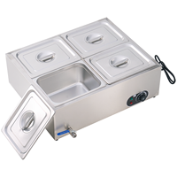 Gewerblicher Elektrischer Tisch-Speisewärmer mit 2/3/4/6 Behältern aus Edelstahl, Bain Marie für Buffet, Catering, Hotels und Restaurants