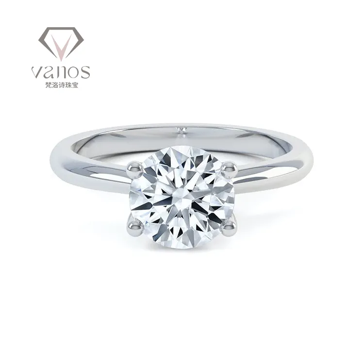 Luxurious Fine Jewelry Engagement Ring CVD Lab Created Diamond 0.5-1 CT Lab Grown Diamond Wedding Ring Couple 18k White Gold