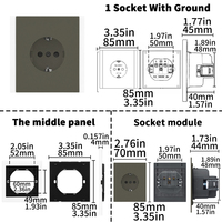 Enchufe de Pared WESA 16A, 1 Tomacorriente, Estándar Europeo Schuko, Diseño Moderno y Lujoso