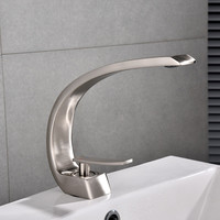 Robinet de cuisine à bec unique pour eau froide et chaude, avec noyau de vanne en céramique, design élégant, pour usage domestique