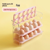 Boîte de rangement pour œufs en plastique pour la porte latérale du réfrigérateur de cuisine, avec couvercle à bascule automatique, pour conserver les aliments frais, boîte de rangement pour œufs